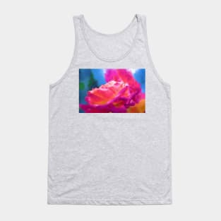 Soft Rose Bloom In Red and Purple Tank Top